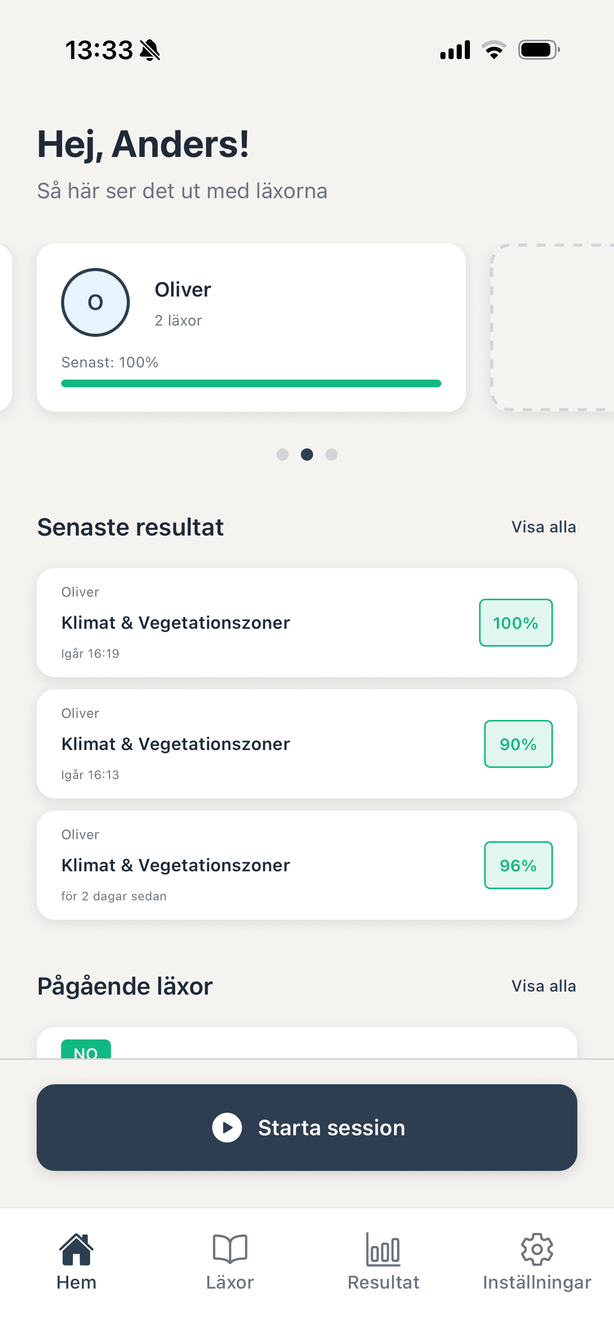 Memrina-appen på en telefon